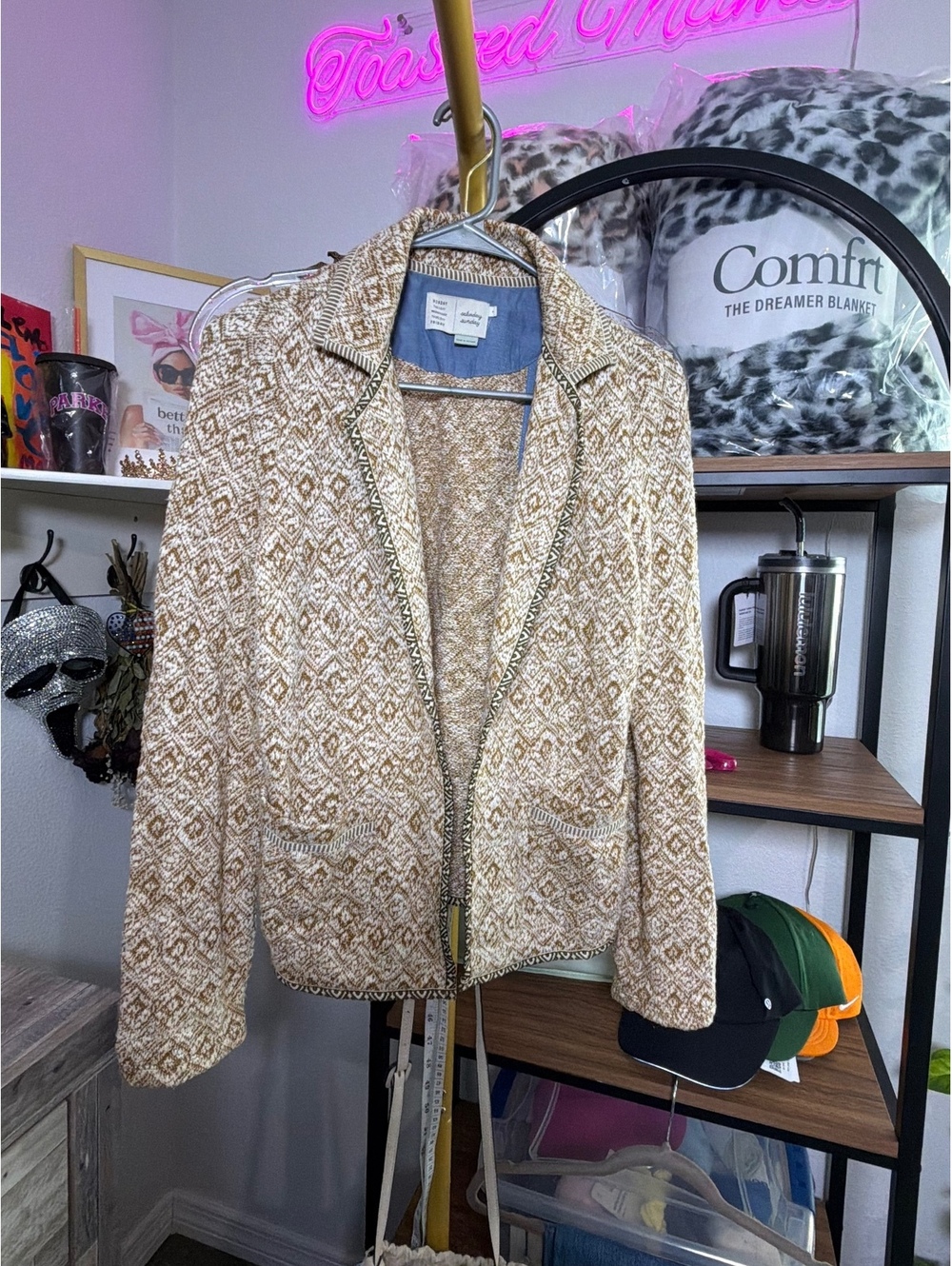 Anthropologie Saturday Sunday Open Front Knit Blazer, Small No Button Closure
